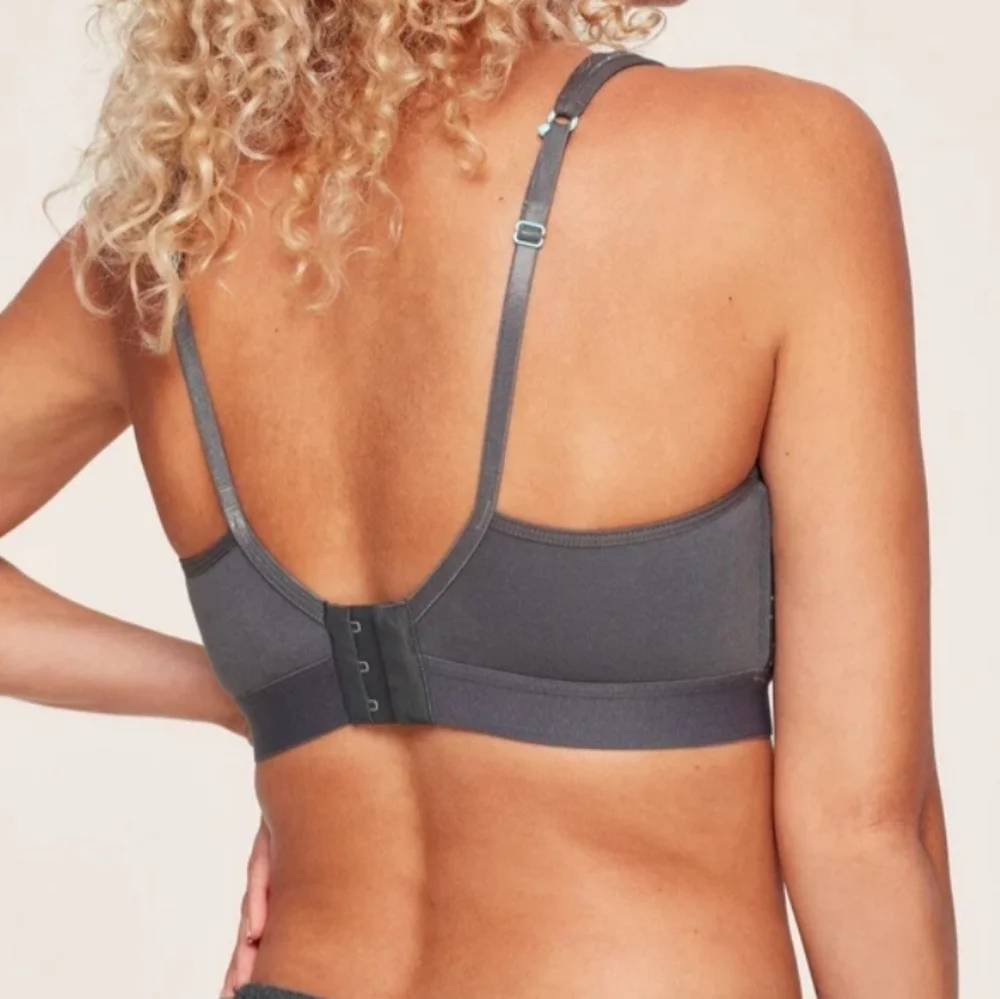 Belabumbum Sporty Mesh Nursing Bra in Gray/Aqua Size M